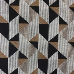 Tissu Jacquard Géometrique Marron 