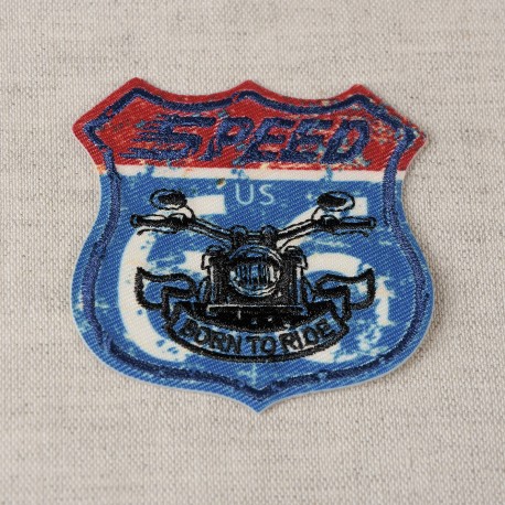 Ecusson vintage sport - Speed born to r