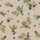 Tissu Toile Imprimée Olive Branch Fond Coloris Lin