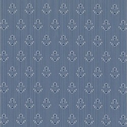 Tissu Toile Imprimée Ancre Fond Bleu