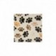 Tissu Polaire Pattes de Chien Ecru Marron