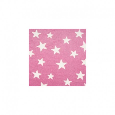 Tissu Polaire Etoile Rose 