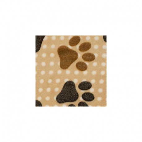Tissu Polaire Pattes DE Chien Marron 