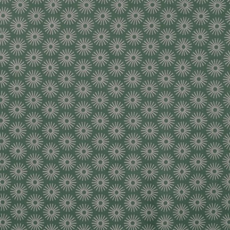 Tissu Jersey Coton Parapluie Vert 