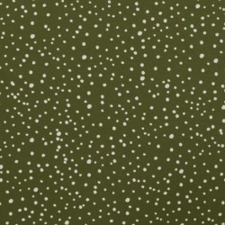 Tissu Jersey Coton Pois Vert Army