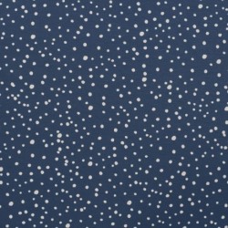 Tissu Jersey Coton Pois Bleu Jeans