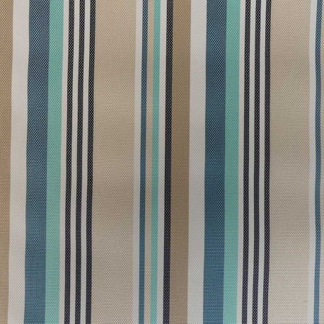 Tissu Déperlant Marina Rayure Turquoise Marine 