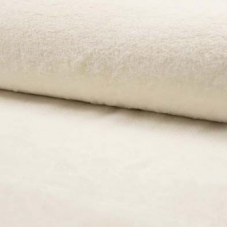 Tissu Fausse Fourrure Microfibre Castorini Ecru 