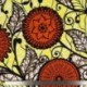 Tissu Wax Imprimé Orange Jaune 