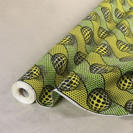 Tissu Wax Imprimé Vert Noir 