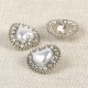 Bouton coeur argent