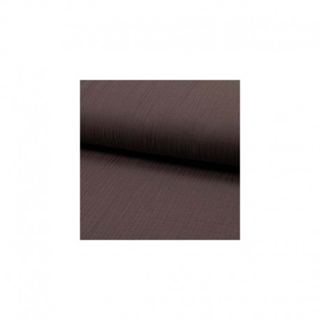 Tissu Double Gaze Uni Chocolat 