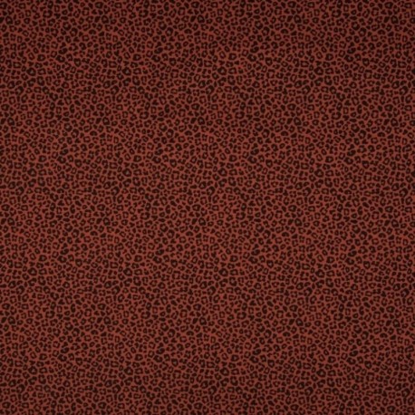 Tissu Jersey Coton Imprimé Leopard Terracotta