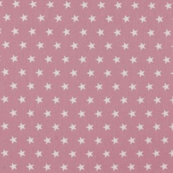 Tissu Imprime Etoile Rose