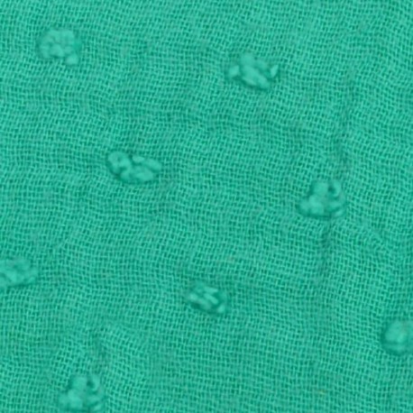 Tissu Double Gaze Pois Vert