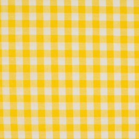 Tissu Grand Vichy 10mm Jaune