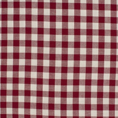 Tissu Grand Vichy 10mm Bordeaux 