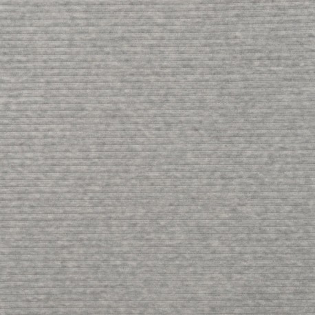 Tissu Jersey Aspect Velours Côtelé Gris Clair