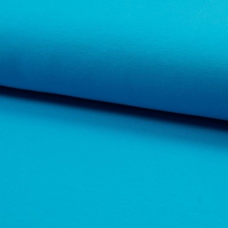 Tissu Sweat Coton Bio Uni Turquoise