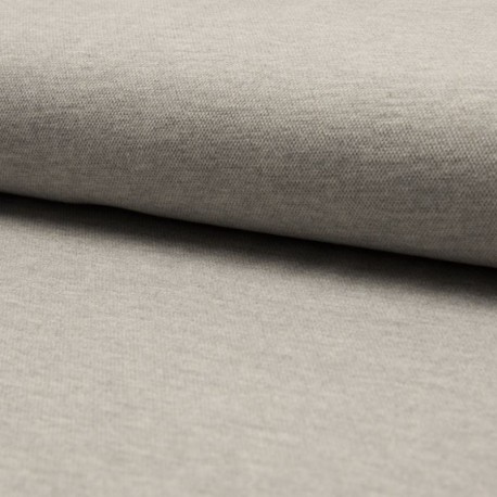 Tissu Jersey Piqué Uni Gris Perle