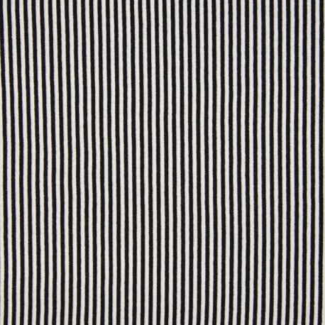 Tissu Bord Cote Rayure 3mm Noir Blanc