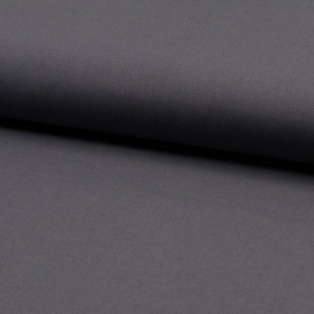 Tissu Popeline Unie Gris Foncé