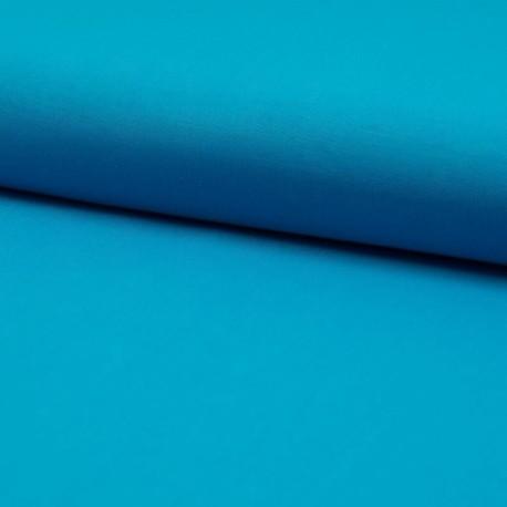 Tissu Popeline Unie Aqua 