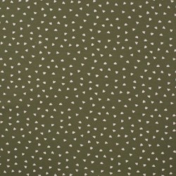 Tissu Jersey Coton Hearts Kaki 