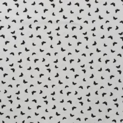 Tissu Jersey Coton Butterflies Ecru