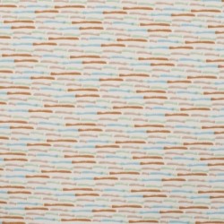 Tissu Jersey Coton Stripes Bleu Menthe 