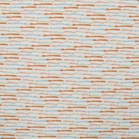 Tissu Jersey Coton Stripes Bleu Menthe 