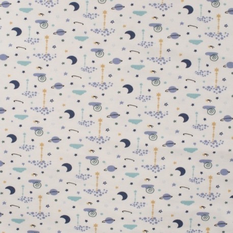 Tissu Jersey Coton Sleepy Night Menthe 