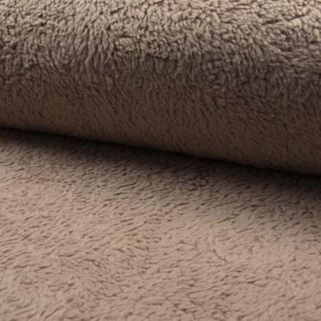 Tissu Teddy Taupe