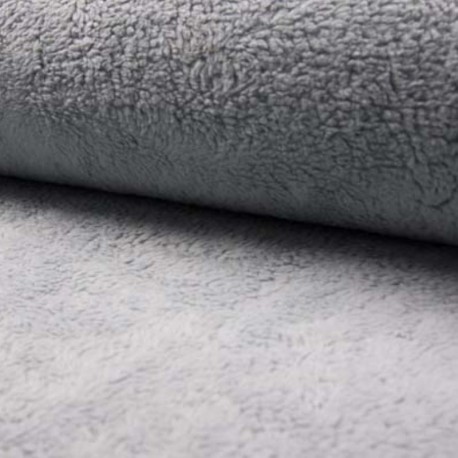 Tissu Teddy Gris Bleu 