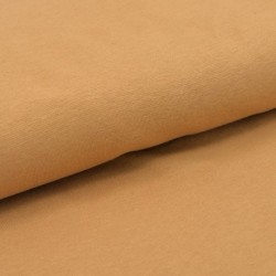 Tissu Coton Gratté Bio Uni Caramel