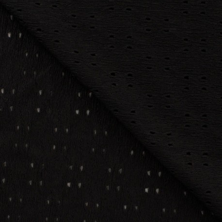 Tissu Broderie Sur Crepe Elasthane Noir 