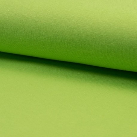 Tissu Coton Gratté Bio Uni Lime