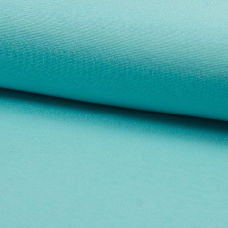 Tissu Coton Gratté Bio Uni Aqua