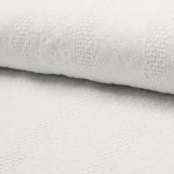 Tissu Broderie Anglaise Petit Motif Floral Blanc