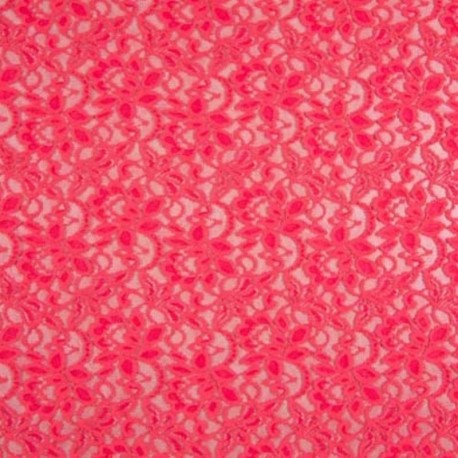 Tissu Dentelle Candy Corail 