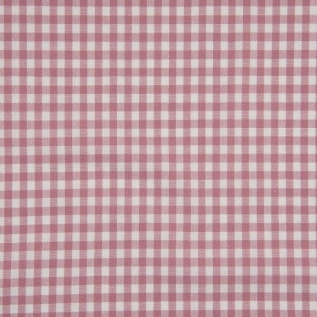 Tissu Grand Vichy 5mm Vieux Rose