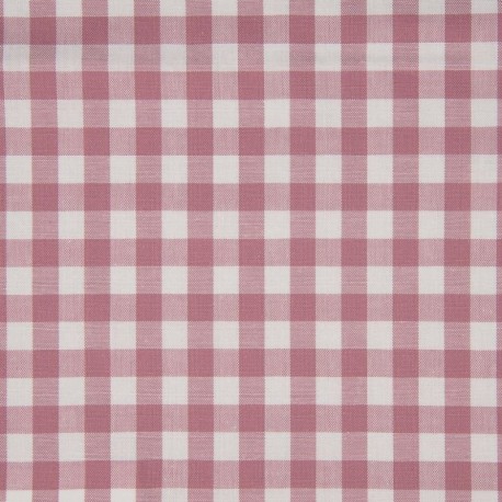 Tissu Grand Vichy 10mm Vieux Rose