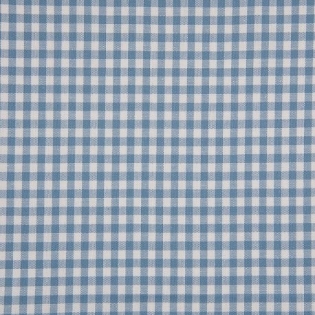 Tissu Grand Vichy 5mm Bleu