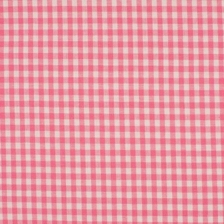 Tissu Grand Vichy 5mm Rose