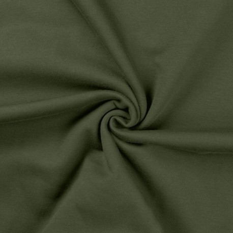 Tissu Sweat French Terry Vert Army 