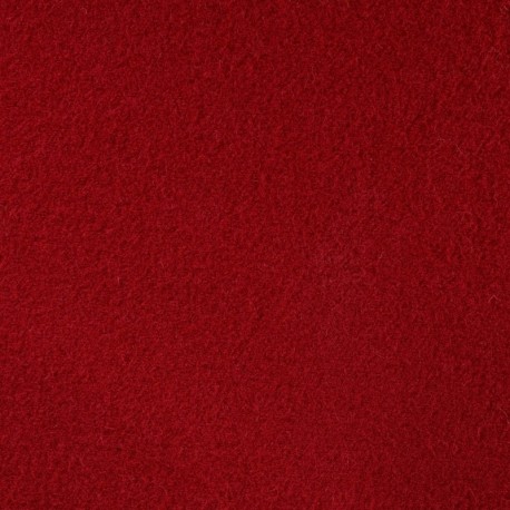 Tissu Laine Bouillie Unie Rouge