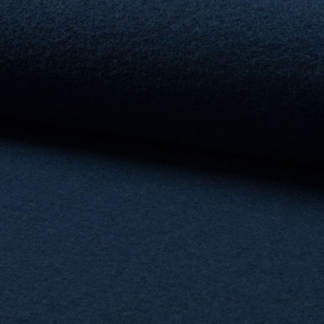 Tissu Laine Bouillie Unie Petrole