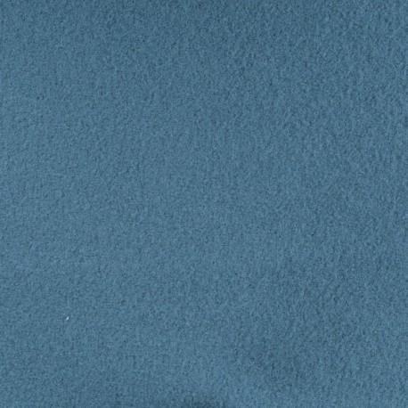 Tissu Laine Bouillie Unie Bleu