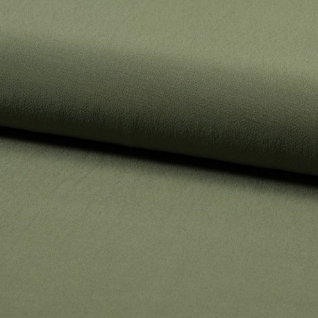 Tissu Crepe Viscose Uni Army 