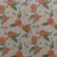 Tissu Toile Imprimée Hycu Agrume Orange Fond Coloris Lin